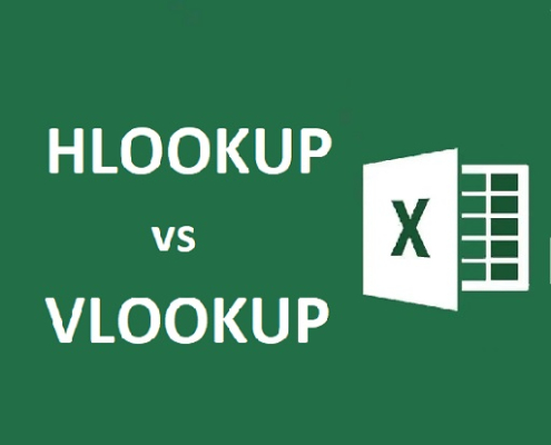 مقایسه دو تابع HLOOKUP و VLOOKUP در اکسل با پس‌زمینه سبز و آیکون اکسل.