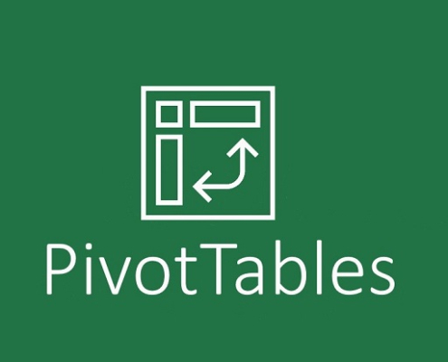 تصویر لوگوی پیوت تیبل (PivotTable) در اکسل با پس‌زمینه سبز